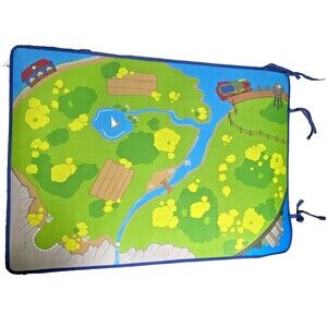 BATTAT Kids Play Toy Car Mat Roll-Up Travel Playroom SURFACE WASHABLE 32" X  46"